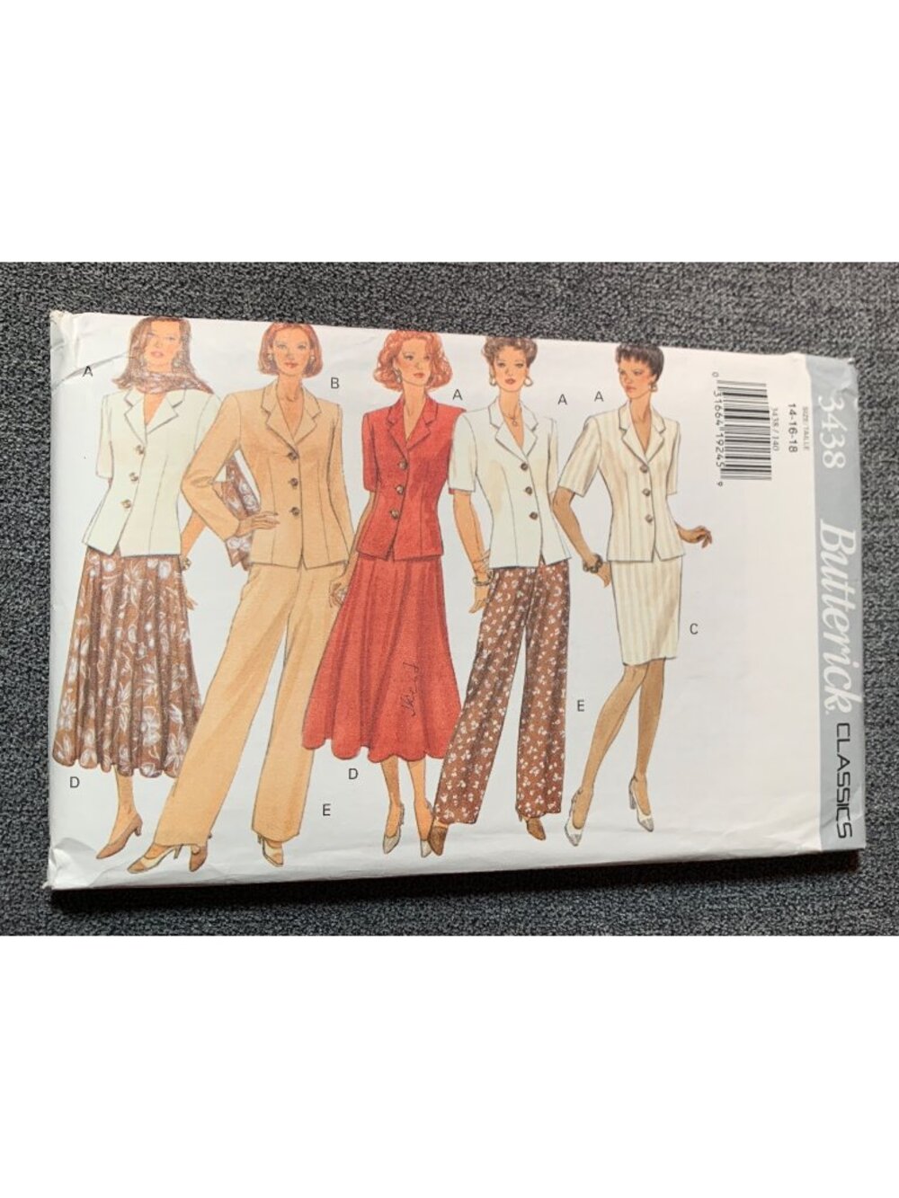 Butterick Classics Pattern 3438 Misses' Shirt Skirt Pant Size 14-16-18 Uncut 199